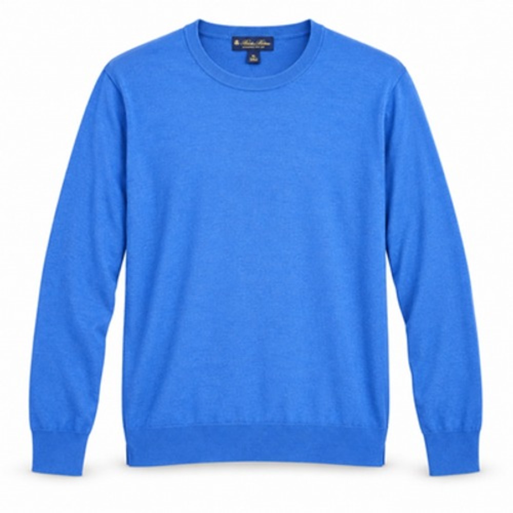 Brooks Brothers Sweater Mens XL Blue Supima Cotton Crew Neck Knit Pullover